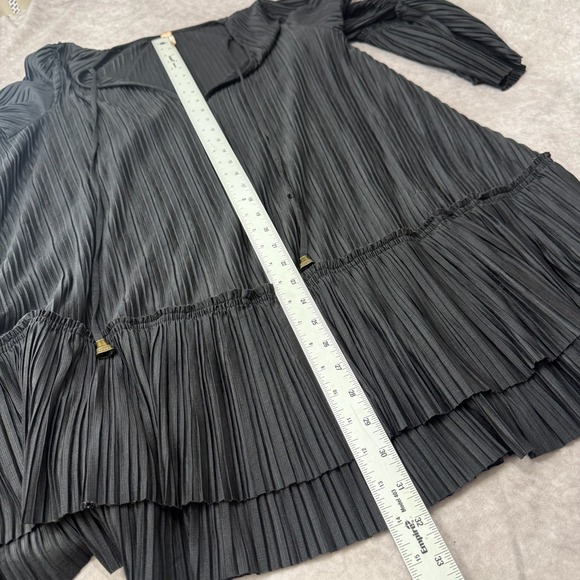 Free People Y2K Sz Small Can't Help It Oversized Pleated Bell Sleeve Mini‎ Dress - Picture 6 of 10